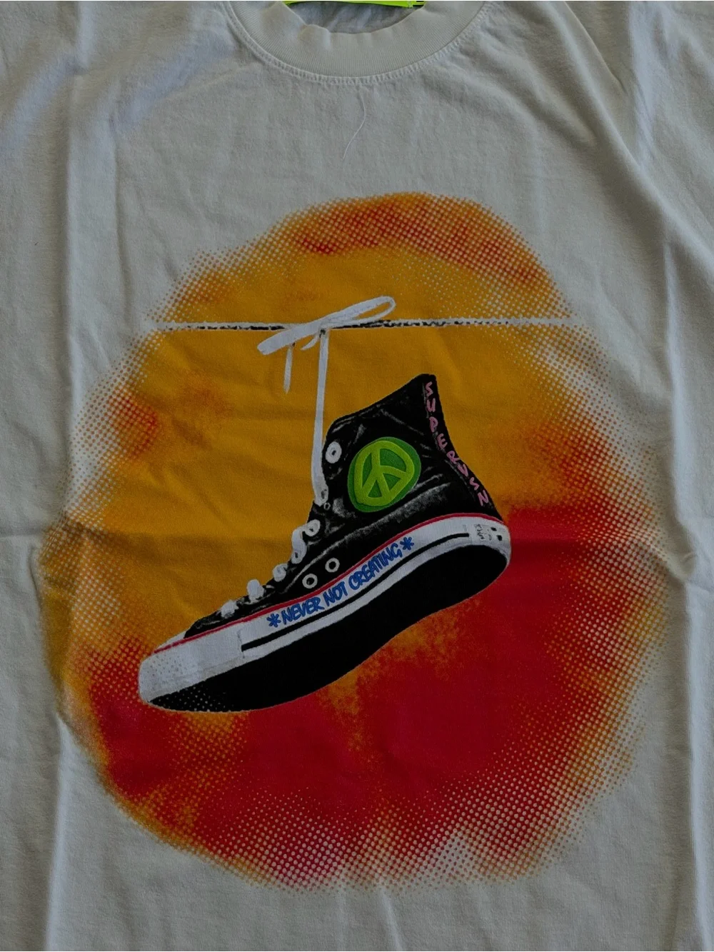 Suprvsn - Graphic Sneaker Tee with Orange-Red Burst